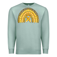 Seafoam childhood cancer awareness rainbow (1) Premium Sweatshirt - Jasminsmagicworld