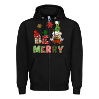 Black be merry Zipper Hoodie - BundleAndBundleShop