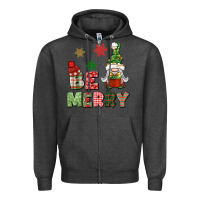 Charcoal Heather be merry Zipper Hoodie - BundleAndBundleShop