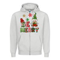 Dove Grey be merry Zipper Hoodie - BundleAndBundleShop