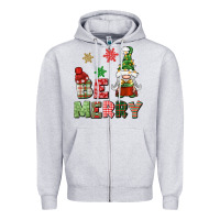 Heather Grey be merry Zipper Hoodie - BundleAndBundleShop