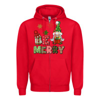 Red be merry Zipper Hoodie - BundleAndBundleShop