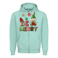 Seafoam be merry Zipper Hoodie - BundleAndBundleShop