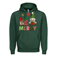 Sports Green be merry Zipper Hoodie - BundleAndBundleShop