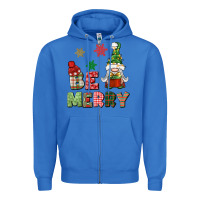 True Royal be merry Zipper Hoodie - BundleAndBundleShop