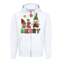 White be merry Zipper Hoodie - BundleAndBundleShop