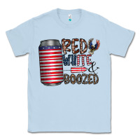 Dusty Blue red white  boozed Classic Tee - CowhideDigitalArt