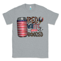 Heather Grey red white  boozed Classic Tee - CowhideDigitalArt