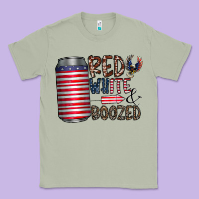 Red White  Boozed Classic Tee Designed By Cowhidedigitalart