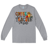 Heather Grey coffee gives me teacher Long Sleeve Tee - CowhideDigitalArt