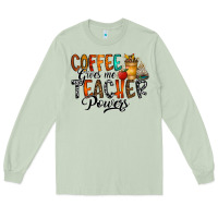 Matcha coffee gives me teacher Long Sleeve Tee - CowhideDigitalArt