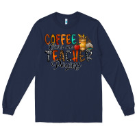 Navy coffee gives me teacher Long Sleeve Tee - CowhideDigitalArt