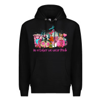 Black western cancer  in october we wear pink coffee cups with ribbons Premium Hoodie - AdoDesignShop