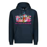 Navy western cancer  in october we wear pink coffee cups with ribbons Premium Hoodie - AdoDesignShop