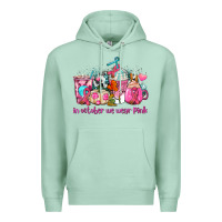 Seafoam western cancer  in october we wear pink coffee cups with ribbons Premium Hoodie - AdoDesignShop