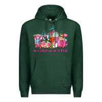 Sports Green western cancer  in october we wear pink coffee cups with ribbons Premium Hoodie - AdoDesignShop