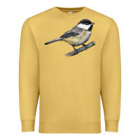 Antique Gold Black Capped Chickadee Premium Sweatshirt - LillyAllenDesigns