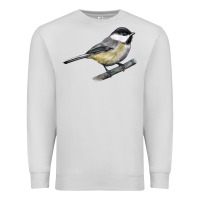Dove Grey Black Capped Chickadee Premium Sweatshirt - LillyAllenDesigns
