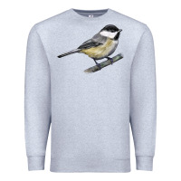 Heather Grey Black Capped Chickadee Premium Sweatshirt - LillyAllenDesigns