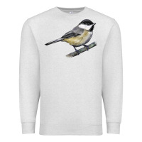 Oatmeal Heather Black Capped Chickadee Premium Sweatshirt - LillyAllenDesigns