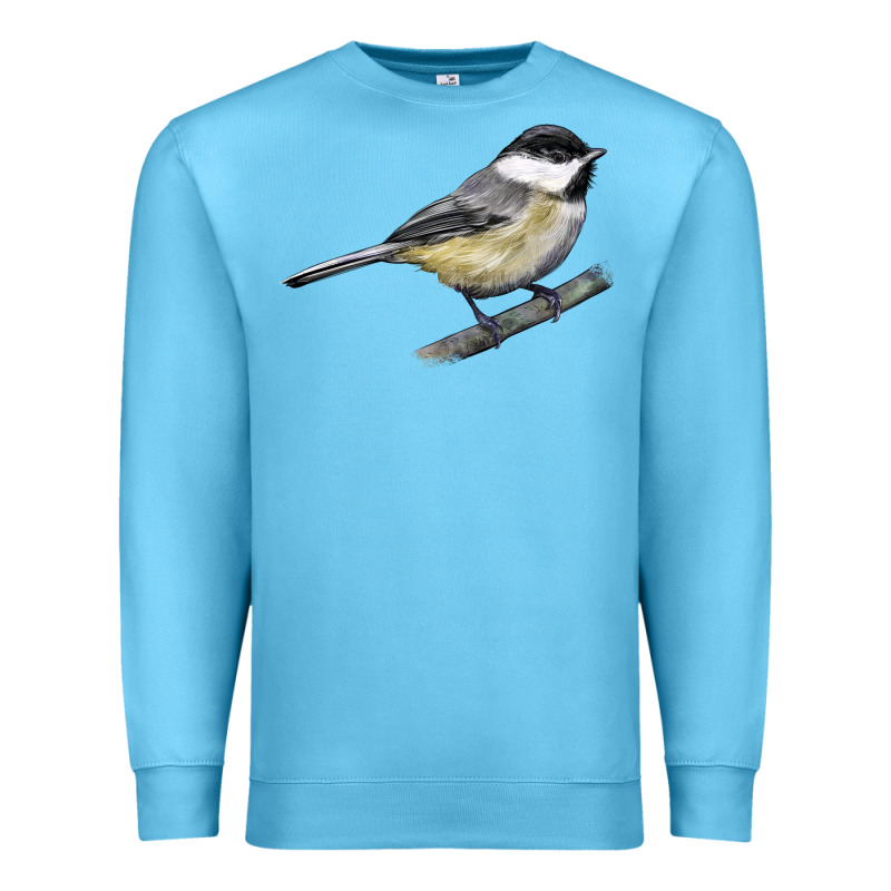 Black Capped Chickadee Premium Sweatshirt by LillyAllenDesigns | Teevron