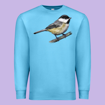 Black Capped Chickadee Premium Sweatshirt Designed By Lillyallendesigns