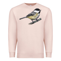 Pale Pink Black Capped Chickadee Premium Sweatshirt - LillyAllenDesigns