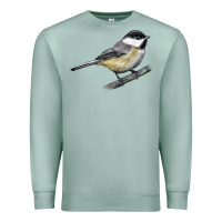 Seafoam Black Capped Chickadee Premium Sweatshirt - LillyAllenDesigns