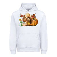White Fall Squirrel Urban Hoodie - LillyAllenDesigns