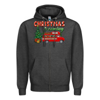 Charcoal Heather christmas is coming Zipper Hoodie - BundleAndBundleShop