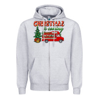 Heather Grey christmas is coming Zipper Hoodie - BundleAndBundleShop