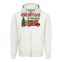 Oatmeal Heather christmas is coming Zipper Hoodie - BundleAndBundleShop