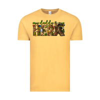 Vintage Mustard my daddy is my hero army western Vintage Tee - texasbilliewilder