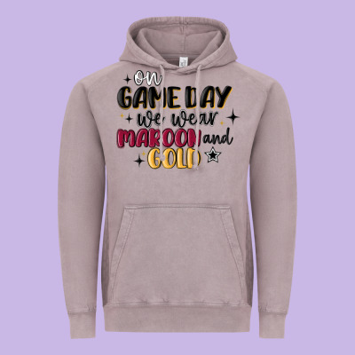 Vintage Hoodie on game day we wear maroon and gold