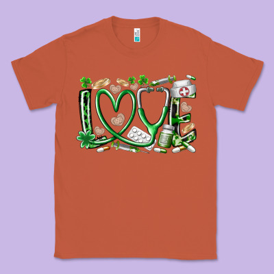 St.patricks Love Nurse Classic Tee Designed By Racoondesign