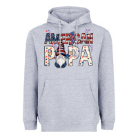 Heather Grey american papa with gnome Heavyweight Hoodie - NancyCooperArtShop