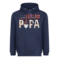 Navy american papa with gnome Heavyweight Hoodie - NancyCooperArtShop