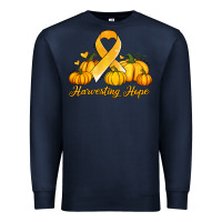 Navy childhood cancer awareness month harvesting hope Premium Sweatshirt - Jasminsmagicworld