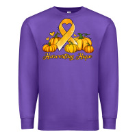 Purple childhood cancer awareness month harvesting hope Premium Sweatshirt - Jasminsmagicworld