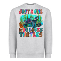Heather Grey just a girl who loves turtles Heavyweight Sweatshirt - RanaPortraitStore
