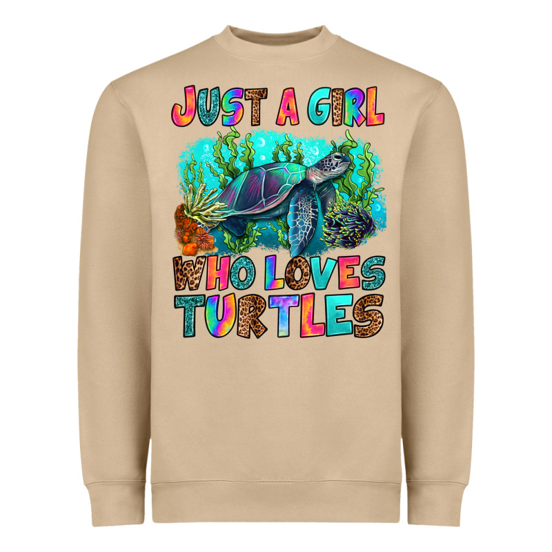Just A Girl Who Loves Turtles Heavyweight Sweatshirt by RanaPortraitStore | Teevron
