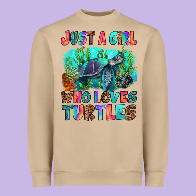 Heavyweight Sweatshirt just a girl who loves turtles