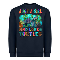 Navy just a girl who loves turtles Heavyweight Sweatshirt - RanaPortraitStore