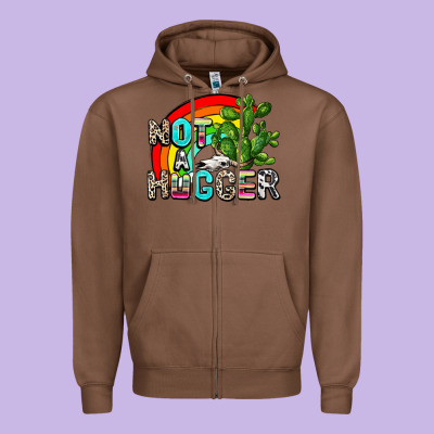Not A Hugger Zipper Hoodie Designed By Adodesignshop