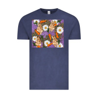 Vintage Denim easter bunny carrot daisys leopard glitter Vintage Tee - RanaPortraitStore