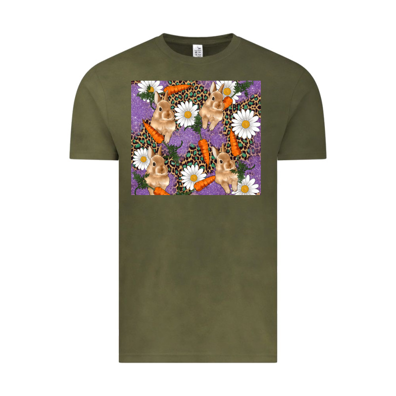 Easter Bunny Carrot Daisys Leopard Glitter Vintage Tee by RanaPortraitStore | Teevron