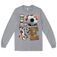 Heather Grey western love soccer Long Sleeve Tee - HRA Design Shop