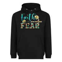 Black faith over fear with cross Heavyweight Hoodie - BarkalooDesign