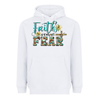 White faith over fear with cross Heavyweight Hoodie - BarkalooDesign