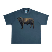 Midnight Navy black angus bull Urban Heavy Tee - RanaPortraitStore